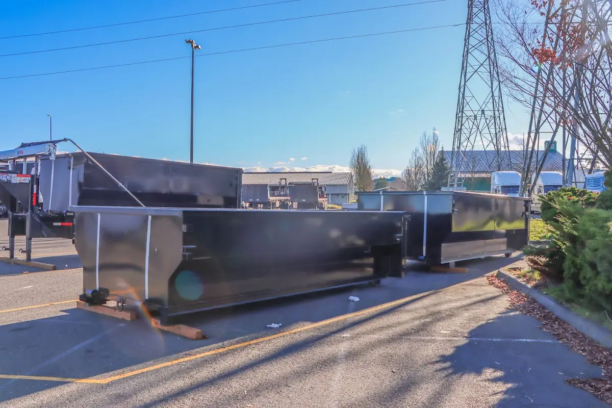 Roll-off dumpster ready for waste disposal at job site for Estate Cleanout Dumpster Rental in Pooler